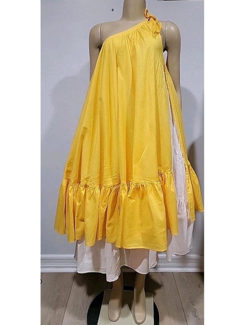 Giorgio Beverly Hills,  VTG. 70' 80’s One Shoulder Dress Micmac St Tropez XS #CC